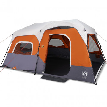 Cort camping cu LED pentru 9 persoane, gri deschis/portocaliu - Img 2