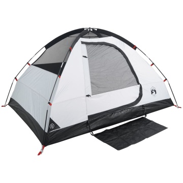 Cort camping cupolă 2 persoane alb, țesătură opacă, impermeabil - Img 7
