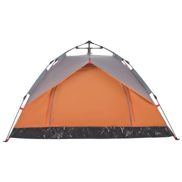 Cort camping cupolă 2 persoane, gri/portocaliu, setare rapidă - Img 7