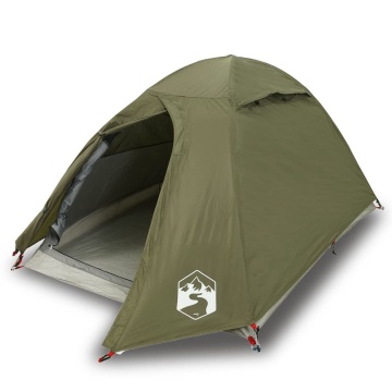 Cort camping cupolă 2 persoane verde măsliniu impermeabil - Img 2