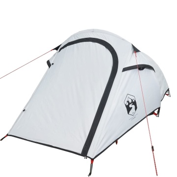 Cort camping tunel 2 persoane, alb, țesătură opacă, impermeabil - Img 8
