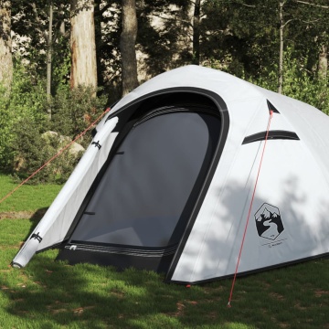 Cort camping tunel 3 persoane, alb, țesătură opacă, impermeabil - Img 1