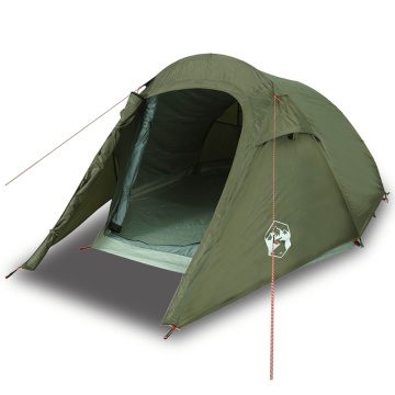 Cort camping tunel pentru 2 persoane verde măsliniu impermeabil - Img 2
