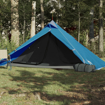 Cort de camping 1 persoane albastru, 255x153x130 cm, tafta 185T - Img 3
