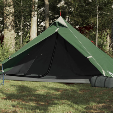 Cort de camping 1 persoane, verde, 255x153x130 cm, tafta 185T - Img 1