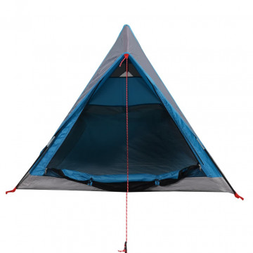 Cort de camping 2 persoane albastru 200x120x88/62 cm tafta 185T - Img 8