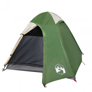 Cort de camping 2 persoane, verde, 254x135x112 cm, tafta 185T - Img 3