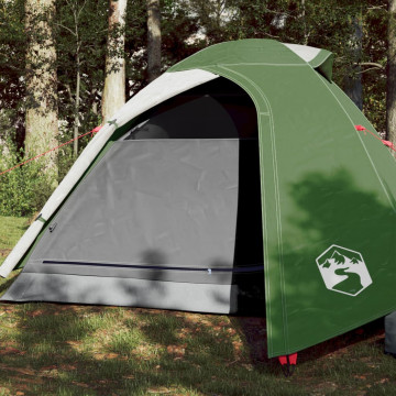 Cort de camping 2 persoane, verde, 264x210x125 cm, tafta 185T - Img 1