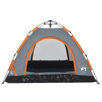 Cort de camping, 3 persoane, gri/portocaliu, setare rapidă - Img 7