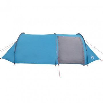 Cort de camping 4 persoane albastru, 405x170x106 cm, tafta 185T - Img 6
