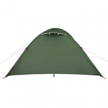 Cort de camping 4 persoane, verde, 300x250x132 cm, tafta 185T - Img 7