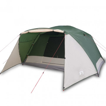 Cort de camping 4 persoane verde, 350x280x155 cm, tafta 190T - Img 1