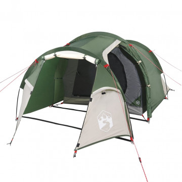 Cort de camping 4 persoane, verde, 360x140x105 cm, tafta 185T - Img 4
