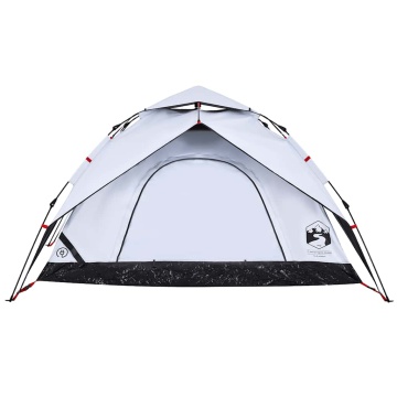 Cort de camping 5 persoane, alb opac, setare rapidă, țesătură - Img 5