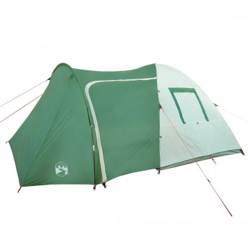 Cort de camping 6 persoane, verde, 466x342x200 cm, tafta 185T - Img 8