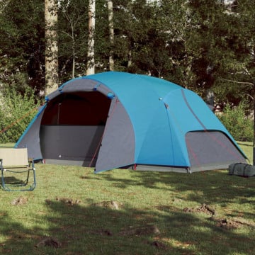 Cort de camping 8 persoane albastru, 360x430x195 cm, tafta 190T - Img 3