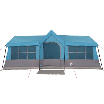 Cort de camping cu plasă albastră pentru 12 persoane, impermeabil - Img 4