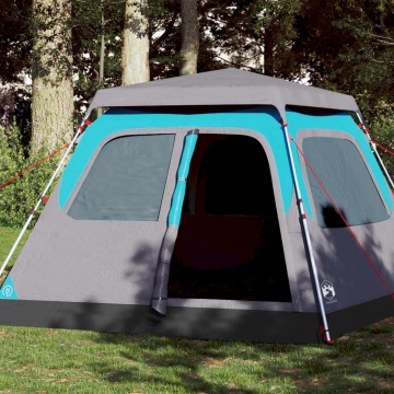 Cort de camping cupolă 4 persoane, setare rapidă, albastru - Img 1