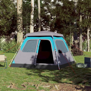 Cort de camping cupolă 4 persoane, setare rapidă, albastru - Img 3