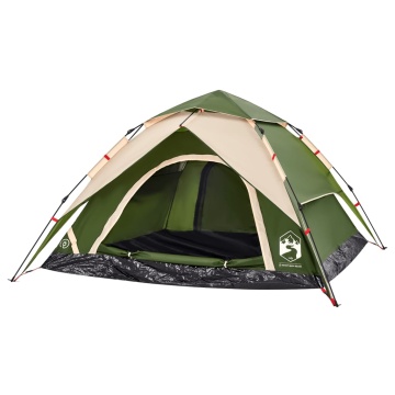 Cort de camping cupolă 4 persoane, setare rapidă, verde - Img 4
