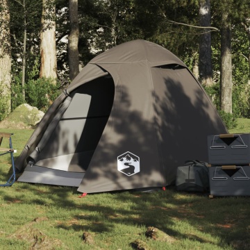 Cort de camping cupolă pentru 2 persoane, maro, impermeabil - Img 1