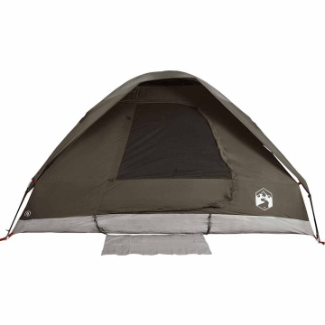 Cort de camping cupolă pentru 2 persoane, maro, impermeabil - Img 7