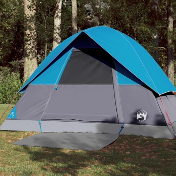 Cort de camping cupolă pentru 3 persoane, albastru, impermeabil - Img 1