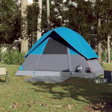 Cort de camping cupolă pentru 3 persoane, albastru, impermeabil - Img 3