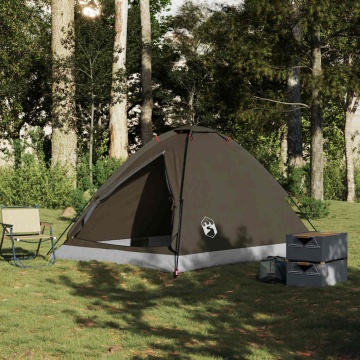 Cort de camping cupolă pentru 4 persoane, maro, impermeabil - Img 3