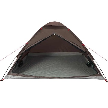 Cort de camping cupolă pentru 4 persoane, maro, impermeabil - Img 5