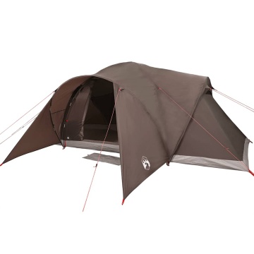 Cort de camping cupolă pentru 6 persoane, maro, impermeabil - Img 4
