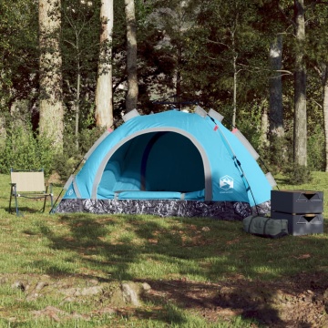 Cort de camping pentru 4 persoane, setare rapidă, albastru - Img 3