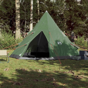 Cort de camping tipi pentru 4 persoane, verde, impermeabil - Img 3