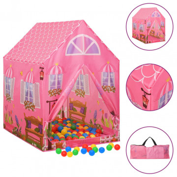 Cort de joacă pentru copii, roz, 69x94x104 cm - Img 1