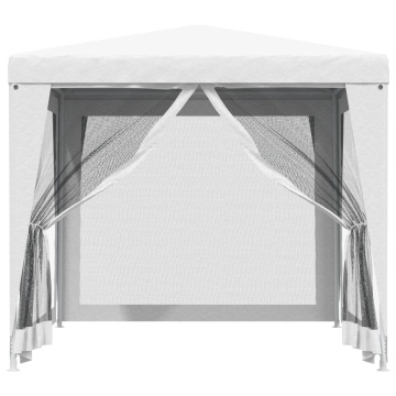 Cort de petrecere cu 4 pereți din plasă, alb, 2,5 x 2,5 m - Img 3