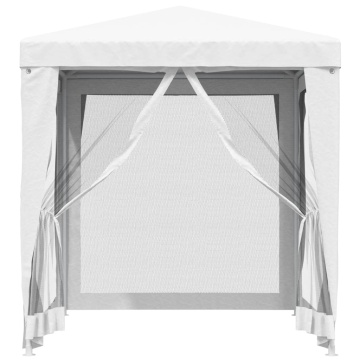 Cort de petrecere cu 4 pereți din plasă, alb, 2 x 2 m - Img 3