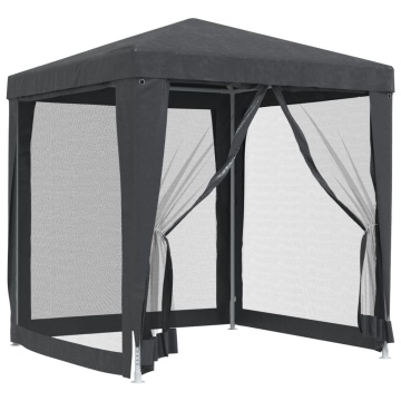 Cort de petrecere cu 4 pereți din plasă, antracit, 2x2 m, HDPE - Img 2