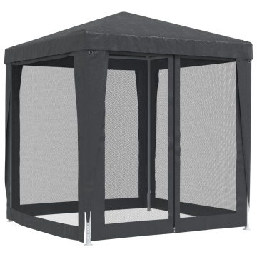 Cort de petrecere cu 4 pereți din plasă, antracit, 2x2 m, HDPE - Img 7