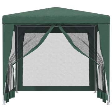 Cort de petrecere cu 4 pereți din plasă, verde, 2,5x2,5 m, HDPE - Img 3