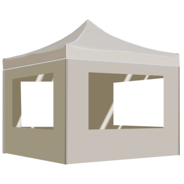 Cort de petrecere pliabil cu pereți, crem, 2 x 2 m, aluminiu - Img 1
