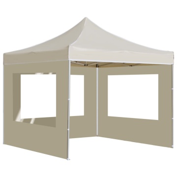 Cort de petrecere pliabil cu pereți, crem, 2 x 2 m, aluminiu - Img 8