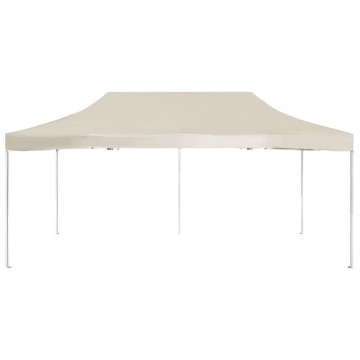 Cort de petrecere pliabil profesional, crem, 6 x 3 m, aluminiu - Img 2