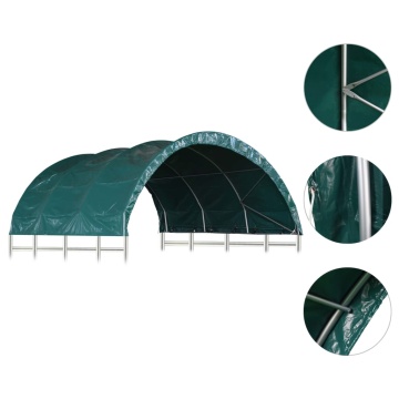 Cort pentru animale, verde, 3,7x3,7 m, PVC - Img 4
