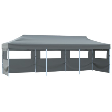Cort petrecere pliabil cu 5 pereți laterali, antracit, 3 x 9 m - Img 1