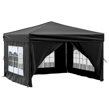 Cort pliabil pentru petrecere cu pereți laterali, negru, 3x3 m - Img 3