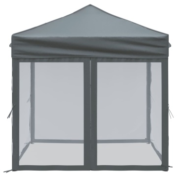 Cort pliabil pentru petrecere, pereți laterali, antracit, 2x2 m - Img 4
