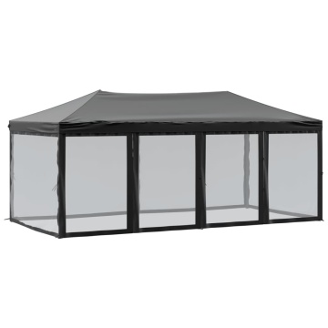 Cort pliabil pentru petreceri cu pereți laterali, negru, 3x6 m - Img 2