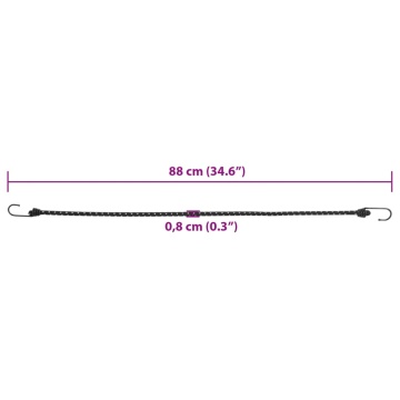 Corzi elastice cu benzi reflectorizante/cârlige 25 buc. 88 cm - Img 5