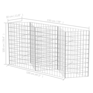 Coș gabion, 120 x 30 x 100 cm, oțel galvanizat - Img 6