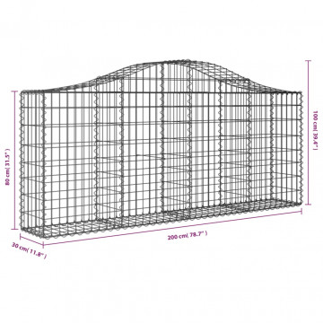 Coș gabion arcuit 200x30x80/100 cm fier galvanizat - Img 5